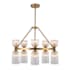 Alora Lighting Nelly 10 Light 26" Wide Chandelier with Ribbed Glass Shades Brushed Gold / Clear Ribbed Glass