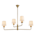 Alora Lighting Bridgette 4 Light 44" Wide Chandelier with Linen Shades Brushed Gold / White Linen
