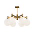 Alora Lighting Castilla 6 Light 30" Wide Chandelier with Opal Glass Shades Aged Gold
