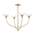 Alora Lighting Sylvia 4 Light 26" Wide Chandelier Brushed Gold / Clear Glass