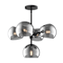 Alora Lighting Willow 5 Light 18" Wide Chandelier with Smoked Glass Shades Matte Black