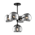 Alora Lighting Willow 5 Light 18" Wide Chandelier with Smoked Glass Shades Matte Black