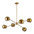 Alora Lighting Willow 6 Light 37" Wide Chandelier with Copper Glass Shades Brushed Gold