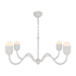 Alora Lighting Effie 4 Light 39" Wide Chandelier with Frosted Glass Shades Antique White / Opal Glass