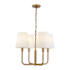 Alora Lighting Plisse 4 Light 23" Wide Chandelier with Opal Glass Shades Aged Gold