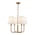 Alora Lighting Plisse 4 Light 23" Wide Chandelier with Opal Glass Shades Aged Gold