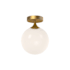 Alora Lighting Nouveau 8" Wide Semi-Flush Globe Ceiling Fixture with Opal Glass Shade Aged Gold