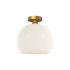 Alora Lighting Castilla 12" Wide Semi-Flush Globe Ceiling Fixture with Opal Glass Shade Aged Gold