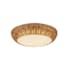 Alora Lighting Merida 2 Light 15" Wide Flush Mount Bowl Ceiling Fixture with Rattan and Frosted Glass Shade Rattan