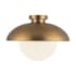 Alora Lighting Rubio 11" Wide Semi-Flush Ceiling Fixture with Opal Glass Shade Aged Gold