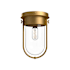 Alora Lighting Cyrus 8" Wide Outdoor Flush Mount Ceiling Fixture with Clear Glass Shade Aged Gold