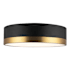 Alora Lighting Brisbane 3 Light 16" Wide Flush Mount Drum Ceiling Fixture Aged Gold / Matte Black