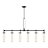 Alora Lighting Wynwood 6 Light 52" Wide Linear Pendant Urban Bronze / Glossy Opal Glass