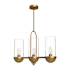 Alora Lighting Cyrus 3 Light 24" Wide Outdoor Chandelier with Clear Glass Shades Aged Gold
