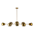 Alora Lighting Willow 8 Light 48" Wide Linear Chandelier with Copper Glass Shades Brushed Gold