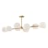 Alora Lighting Willow 8 Light 48" Wide Linear Chandelier with Opal Glass Shades Brushed Gold