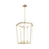 Alora Lighting Delphine 25" Wide LED Pendant with Clear Glass Shades Natural Brass