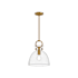 Alora Lighting Waldo 11" Wide Pendant Aged Gold / Clear Glass