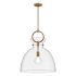 Alora Lighting Waldo 18" Wide Pendant Aged Gold / Clear Glass