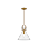 Alora Lighting Emerson 11" Wide Pendant Aged Gold / Clear Glass