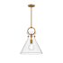 Alora Lighting Emerson 14" Wide Pendant Aged Gold / Clear Glass