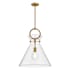 Alora Lighting Emerson 18" Wide Pendant Aged Gold / Clear Glass