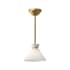 Alora Lighting Halston 8" Wide Mini Pendant with Glossy Opal Glass Shade Brushed Gold