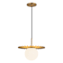 Alora Lighting Plume 12" Wide Pendant with Opal Glass Shade Brushed Gold