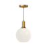 Alora Lighting Castilla 8" Wide Mini Pendant with Opal Glass Shade Aged Gold
