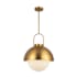 Alora Lighting Harper 16" Wide Pendant with Opal Glass Shade Aged Gold