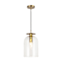 Alora Lighting Sylvia 8" Wide Mini Pendant Brushed Gold / Clear Glass