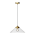 Alora Lighting Mauer 18" Wide Pendant Brushed Gold / Clear Glass