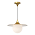 Alora Lighting Fuji 16" Wide Pendant with Opal Glass Shade Brushed Gold