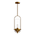 Alora Lighting Cyrus 8" Wide Outdoor Mini Pendant with Clear Glass Shade Aged Gold