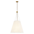 Alora Lighting Manila 3 Light 23" Wide Pendant with Linen Shade Aged Gold