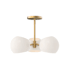 Alora Lighting Willow 3 Light 16" Wide Chandelier with Opal Glass Shades Brushed Gold