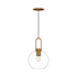 Alora Lighting Soji 8" Wide Mini Pendant with Clear Glass Shade Aged Gold