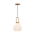 Alora Lighting Soji 8" Wide Mini Pendant with Frosted Glass Shade Aged Gold