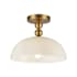 Alora Lighting Paisley 12" Wide Semi-Flush Ceiling Fixture with Opal Glass Shade Brushed Gold / Glossy Opal Glass