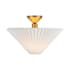 Alora Lighting Bridgette 16" Wide Semi-Flush Ceiling Fixture with Pleated Linen Shade Brushed Gold / Folded White