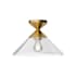 Alora Lighting Mauer 16" Wide Flush Mount Ceiling Fixture Brushed Gold / Clear Glass