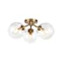 Alora Lighting Cassia 3 Light 18" Wide Semi-Flush Globe Ceiling Fixture Aged Brass / Clear Glass