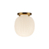 Alora Lighting Cherise 7" Wide Semi-Flush Ceiling Fixture with Ribbed Opal Glass Shade Brushed Gold / Glossy Ribbed Opal Glass