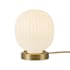 Alora Lighting Cherise 8" Tall Accent Table Lamp with Ribbed Opal Glass Shade Brushed Gold / Glossy Ribbed Opal Glass
