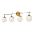 Alora Lighting Nouveau 4 Light 36" Wide Bathroom Vanity Light with Opal Glass Shades Aged Gold