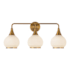 Alora Lighting Hazel 3 Light 27" Wide Bathroom Vanity Light with Opal Glass Shades Aged Gold