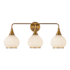 Alora Lighting Hazel 3 Light 27" Wide Bathroom Vanity Light with Opal Glass Shades Aged Gold