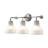 Alora Lighting Westlake 3 Light 23" Wide Bathroom Vanity Light with Glossy Opal Glass Shades Brushed Nickel