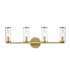 Alora Lighting Revolve 4 Light 25" Wide Bathroom Vanity Light Natural Brass