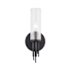 Alora Lighting Torres 12" Tall Wall Sconce Clear Ribbed Glass / Matte Black